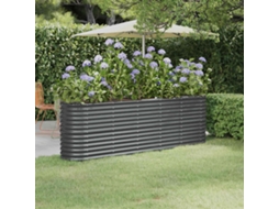 Vidaxl Canteiro Elevado Jardim 224x40x68 Aço Galvanizado Antracite