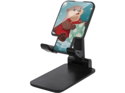 Suporte Pequeno, Ajustável E Dobrável Para Celular, Com Tema Natalino, Ideal Para Uso Em Mesas E Com Base Antiderrapante