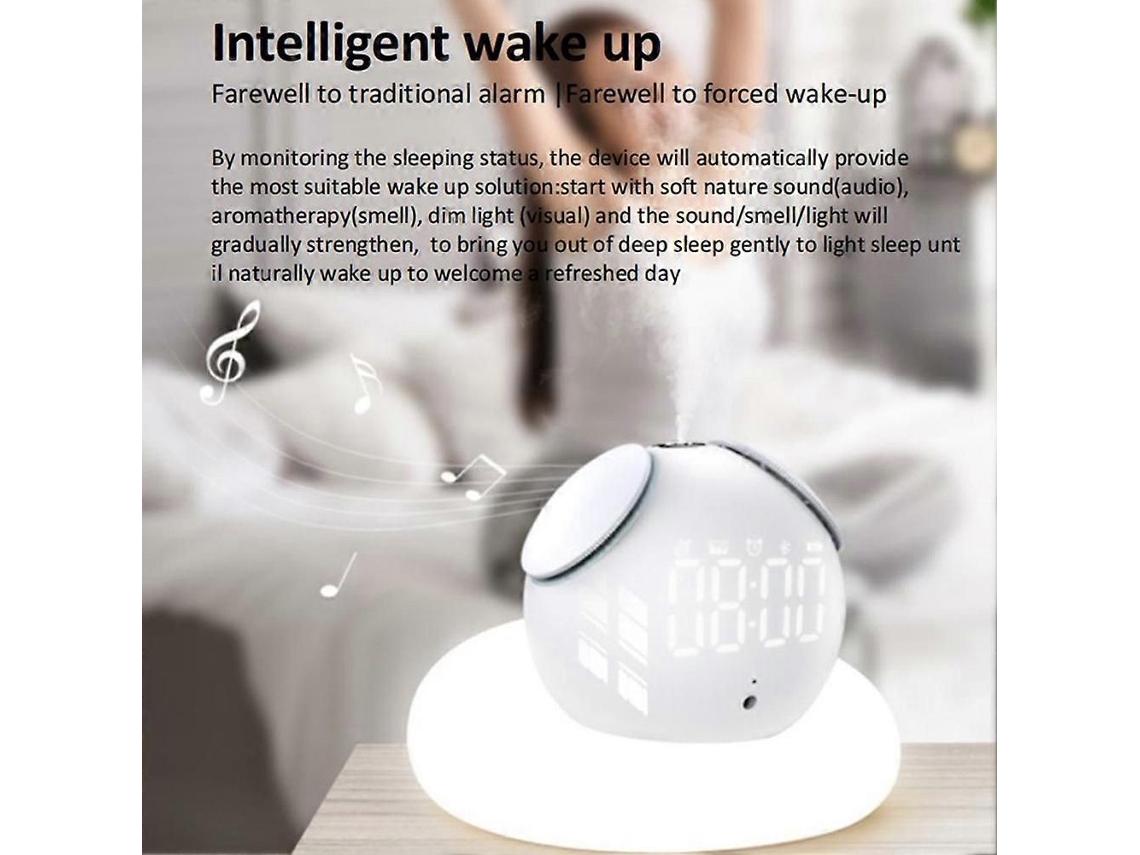 Aparelho de Som para Dormir, Máquina Inteligente com Despertador para Luz Noturna, Recarregável Via Usb, Auxiliar do Sono. TAISHENGDA