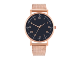 Reloj De Moda Para Parejas Con Correa De Malla Dial Redondo Cuarzo 5