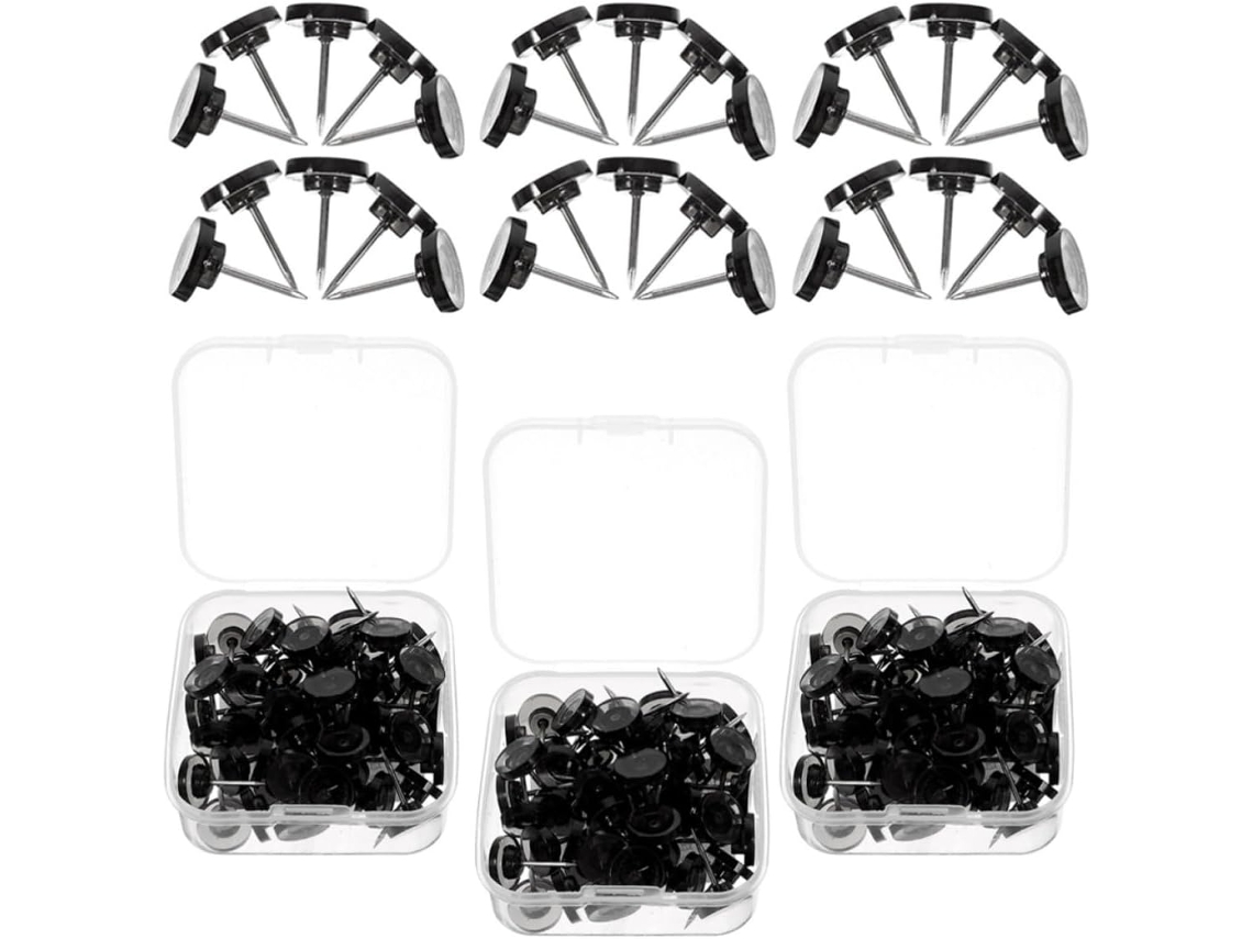 Ganchos Para Pendurar Quadros Mikinona E Tachinhas Pretas Transparentes, 150 Peças Em 3 Caixas, Plástico Resistente Para
