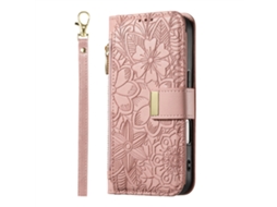 Capa Para Celular Com Cordão E Compartimento Completo Para Cartões.rosa Com Cordão Combinando, Moto Edge 70 (internacional) / Moto X70 Air (nacional)