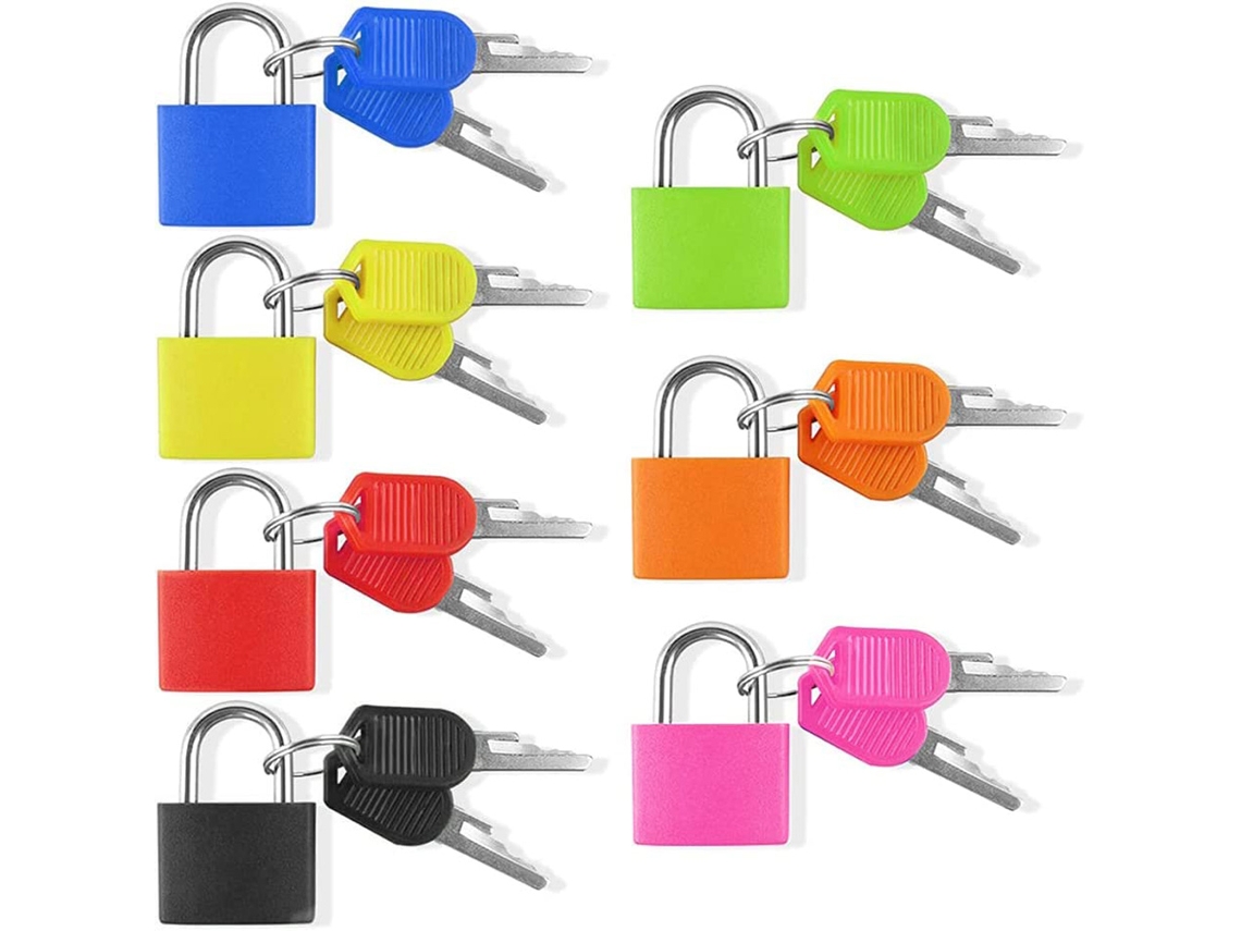 Conjunto De 7 Cadeados Para Bagagem, Segurança Portátil Para Mala, Mochila E Armário Em Deslocações