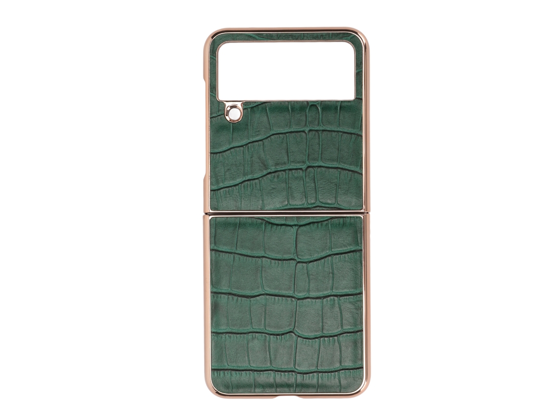 Funda Protectora de Cuero para Galaxy Z Flip4 Resistente a Arañazos Verde | S/MARCA