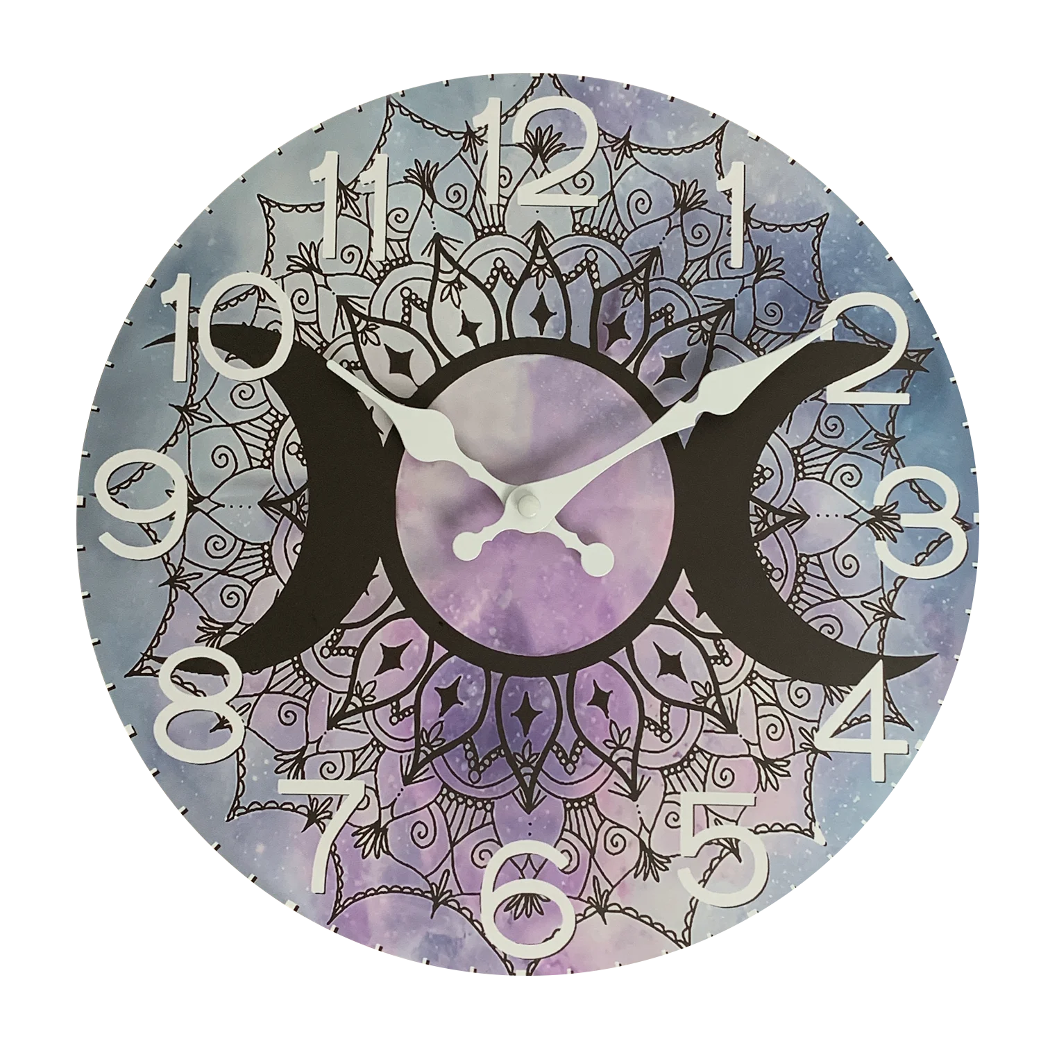 Relógio De Parede De Madeira Personalizado (30 Cm) Com Padrão De Pentagrama Da Deusa Galáctica De Março, Estilo Bruxaria