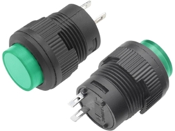 Botão de pressão com 5 interruptores e chave R16-503, luz LED 3V, autotravante, redondo, 4E, 2 pinos, 16mm, 2 pinos, verde