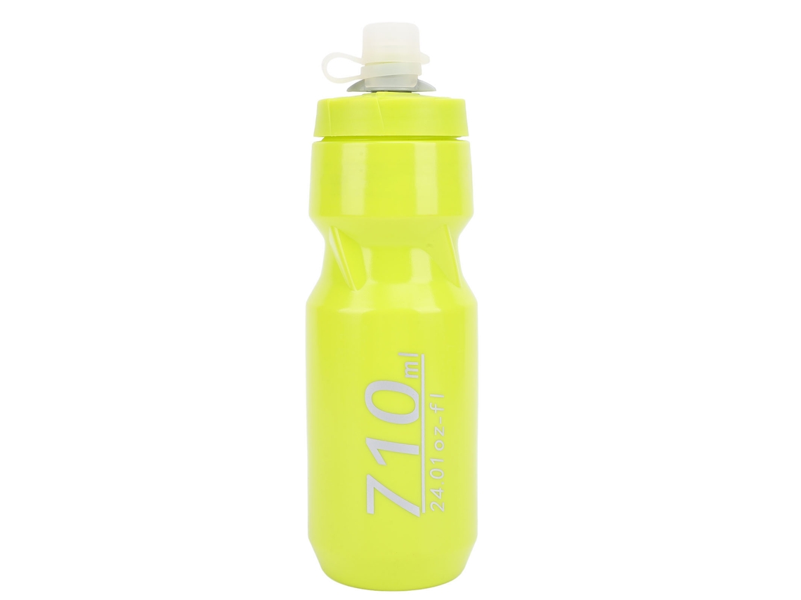 Garrafa de Água Mali, esportiva, 710ml, tampa anti vazamento, bico ajustável, silicone, PP5, amarelo/verde | S/MARCA