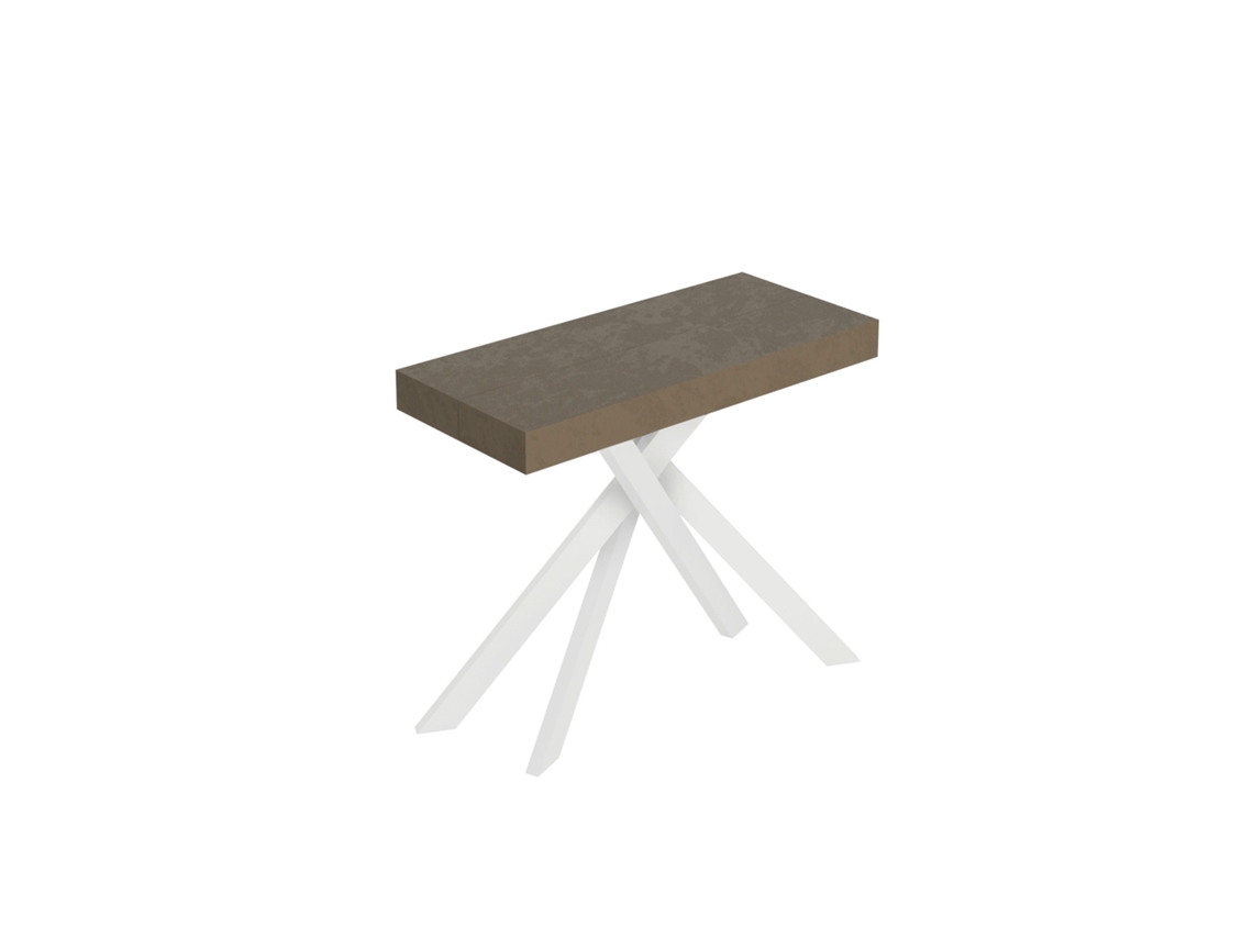 Consola Extensível 90X40/300 Cm Saki Premium Pomba Cinza Pernas Brancas ITAMOBY