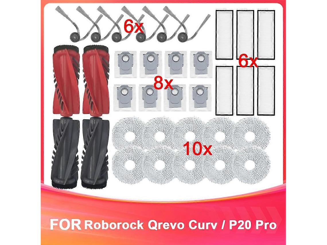 Kit De Acessórios Para Aspirador De Pó Roborock Qrevo Curve/p20 Pro_ozo