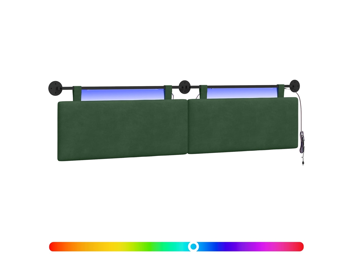 Conjunto 1 Cabeceira Suspensa Vidaxl Verde Cordão (210 X 55 X 5 Cm)