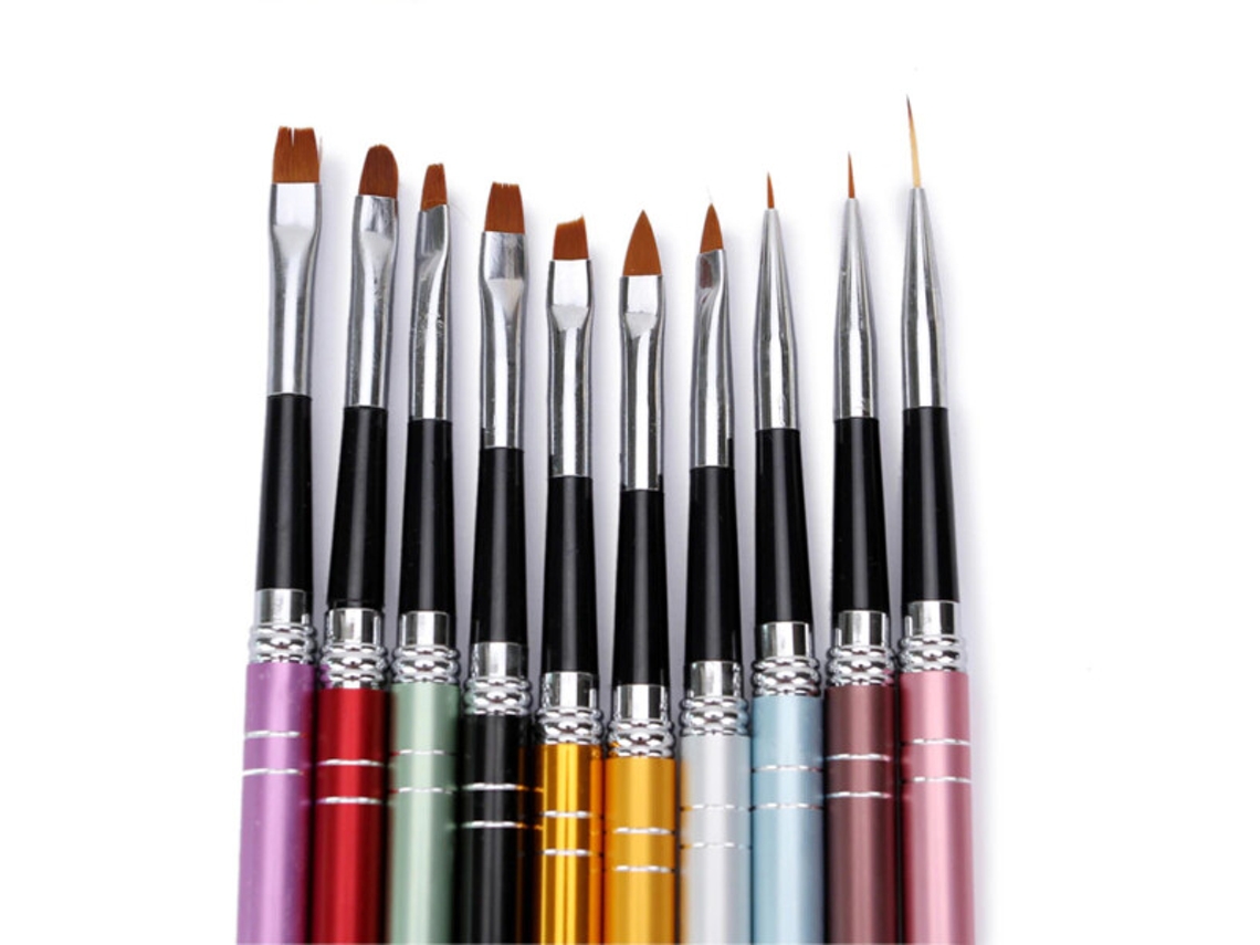 Conjunto De Pincéis Para Arte Em Unhas Com 10 Unidades Slowmoose