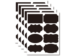 Etiquetas Autoadesivas para Potes, 64 Unidades, Etiquetas para Quadro, Negro BRILVIBERA