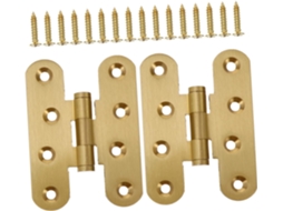 Dobradiça De Cobre Para Armário, 2 Peças, Dourada, Resistente.