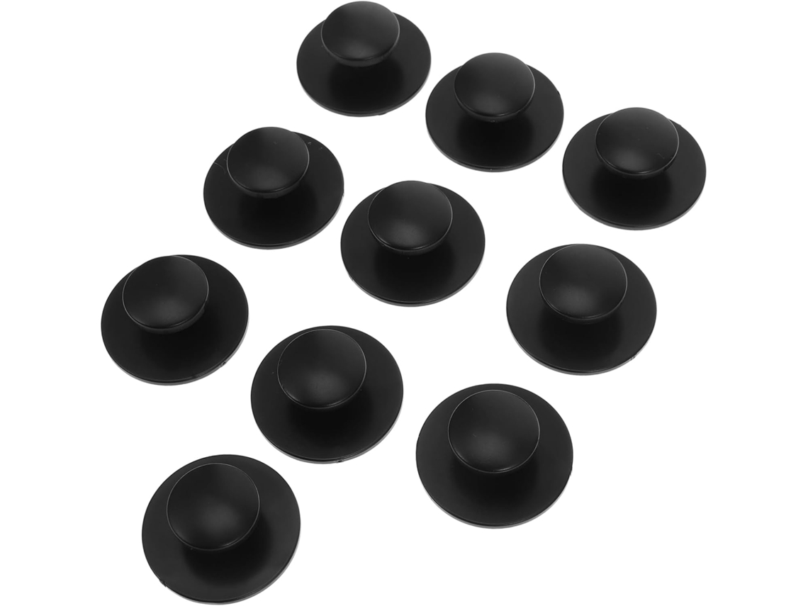 Puxador Adesivo Para Porta De Armário, Preto, 10 Unidades, Plástico