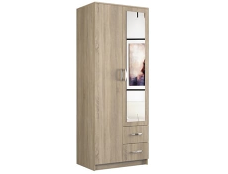 Topeshop Romana 80 Son L Quarto Guarda-roupa/closet 5 Prateleiras 2 Portas Tampo de Carvalho E Loja (s)