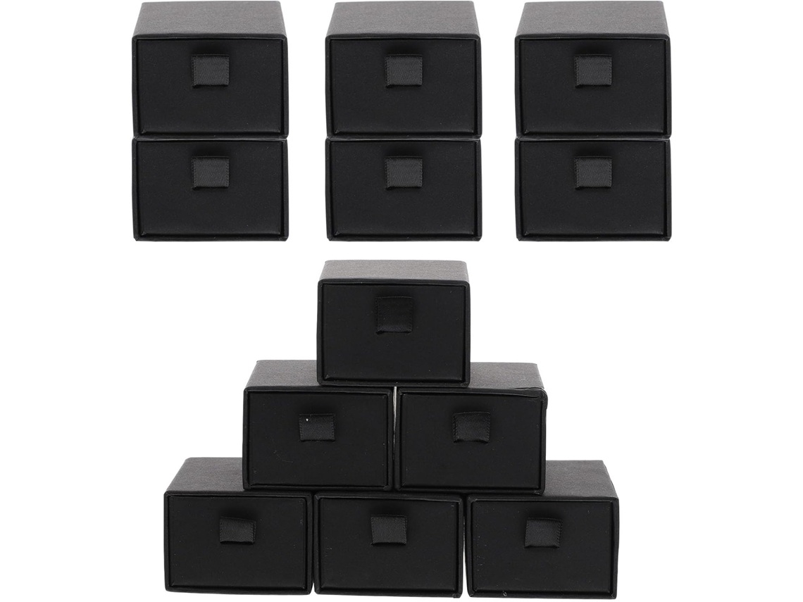 Caixas Joias GOKOCO em papelão preto, com gavetas, para anéis e brincos