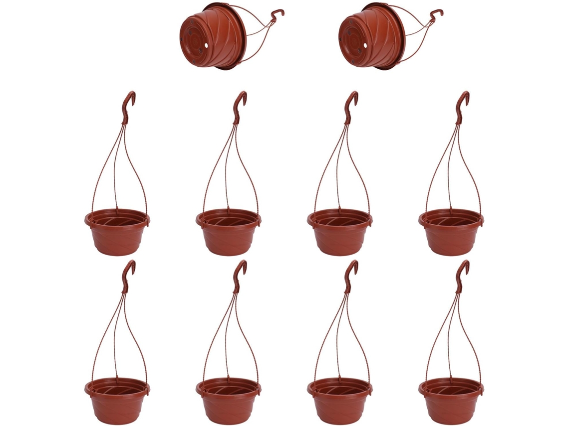 Kit de 10 Vasos de Plástico para Pendurar, com Prático Dispositivo para Varanda e Mesa. Design Simples para Suculentas CHABERLU