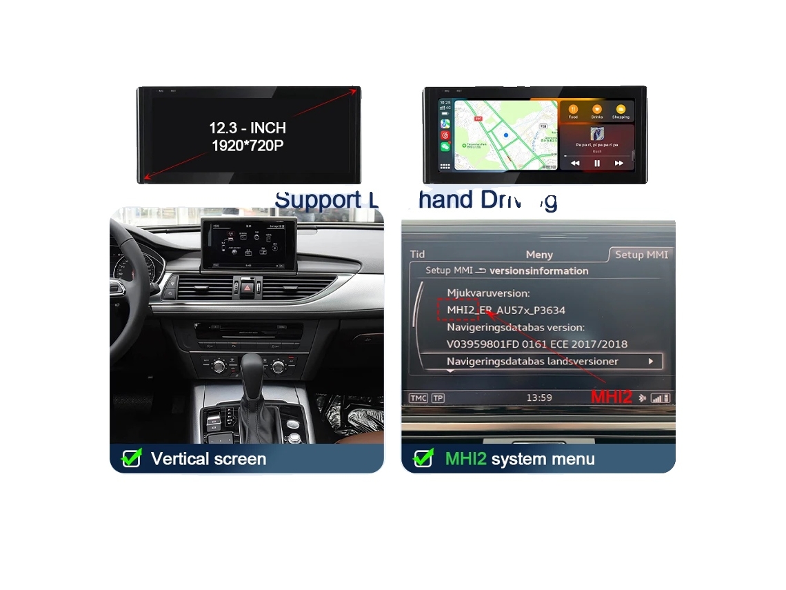 Exibição Multimídia, Carplay Sem Fio, Android Auto, A6 A7 Hmi2 16-18