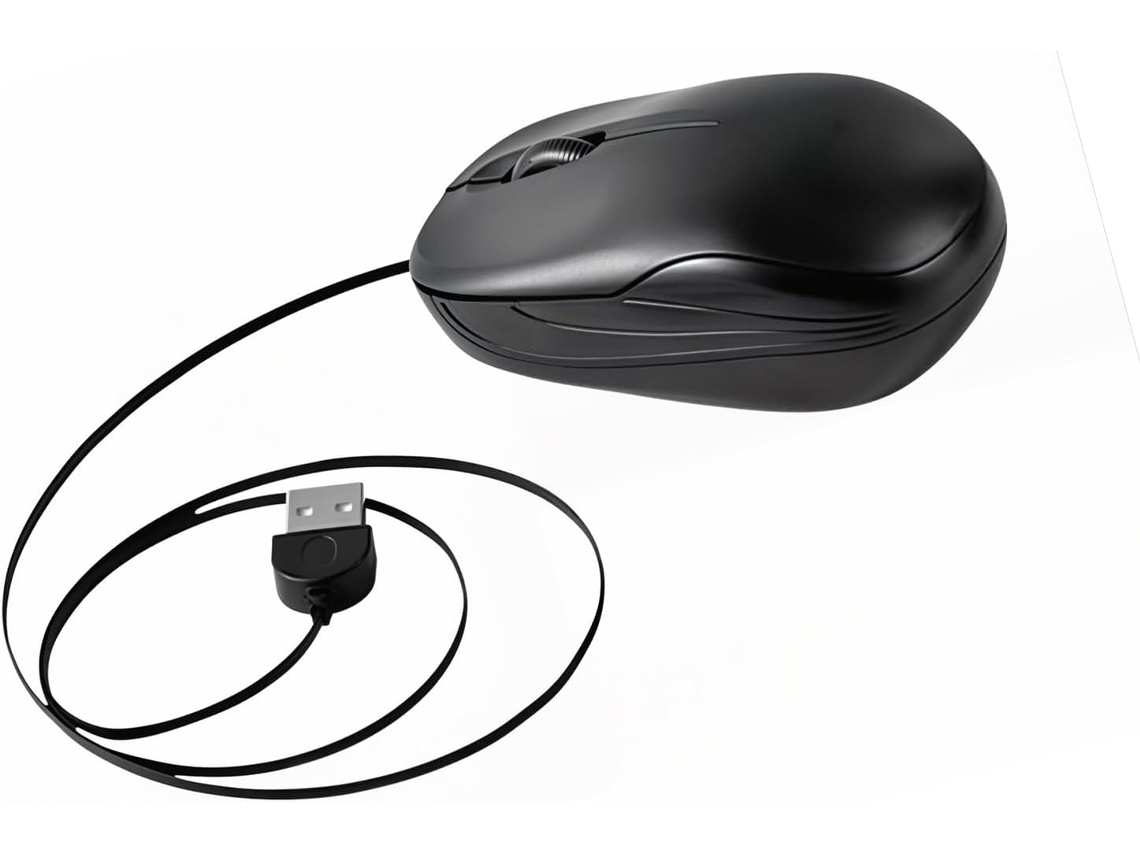 Cabo Usb Silencioso Com Fio Para Computadores, Laptops E Tablets, Com Conector Retrátil.