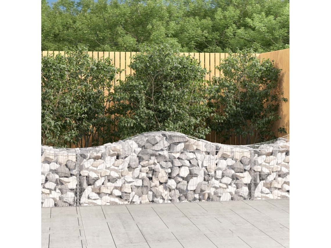 Vidaxl Cestos Gabião Arqueados 25pcs 200x50x60/80 Cm Ferro Galvanizado