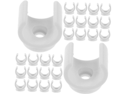 Topbathy Stobaza Pacote com 100 Abraçadeiras de Tubo em Pvc Branco Formato U para Tubos Ømm, Suportes Robustos