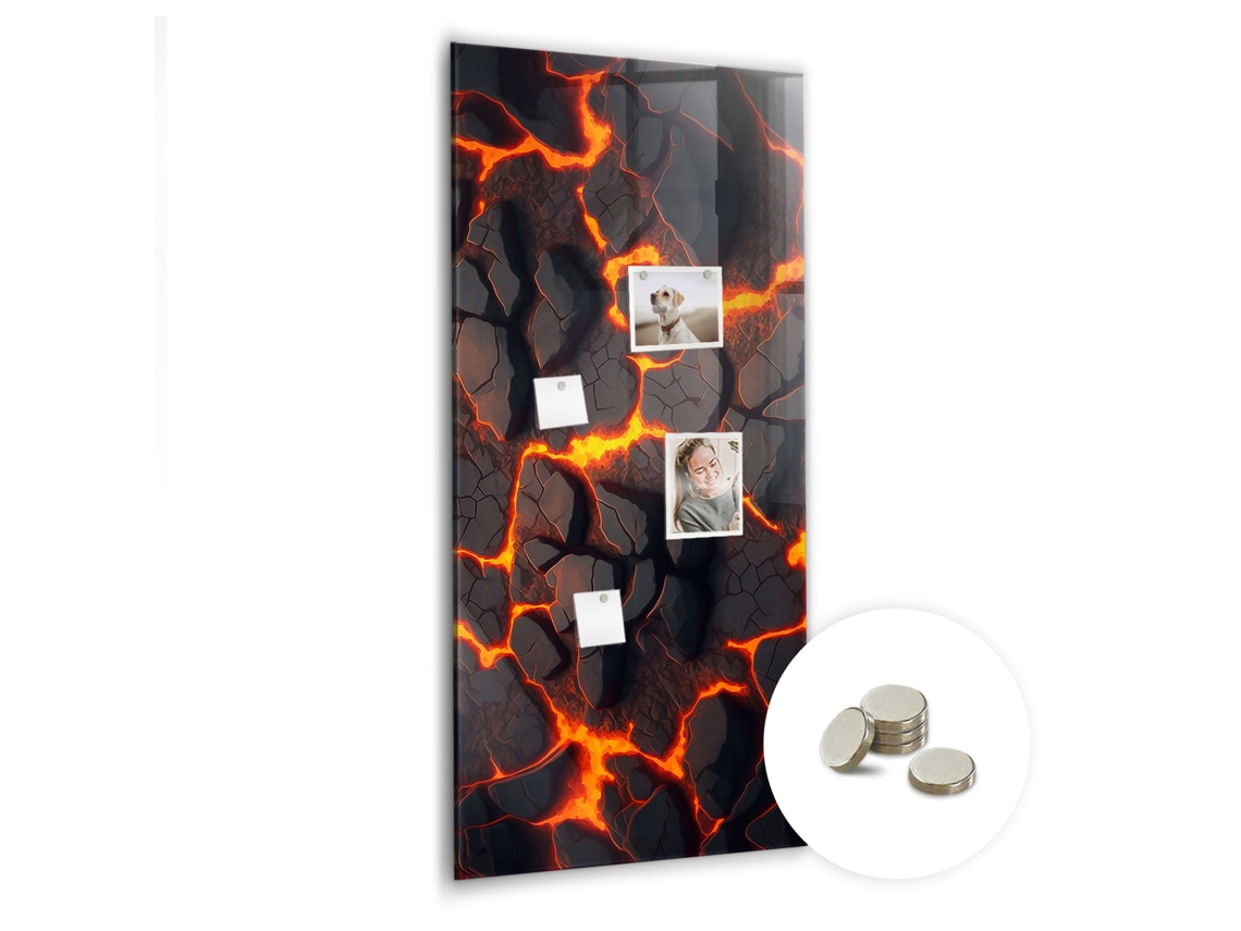 Quadro De Vidro Magnético Lava Vulcânica Para A Sala De Estar Espelharte (60x120 Cm)