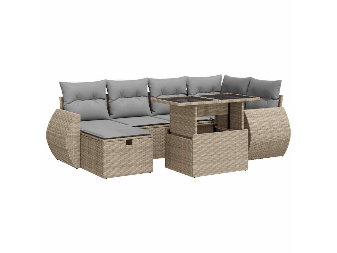 Garden Sofa Set, Garden Sofa Sets Vidaxl Bege Rattan / Vime (n/a)