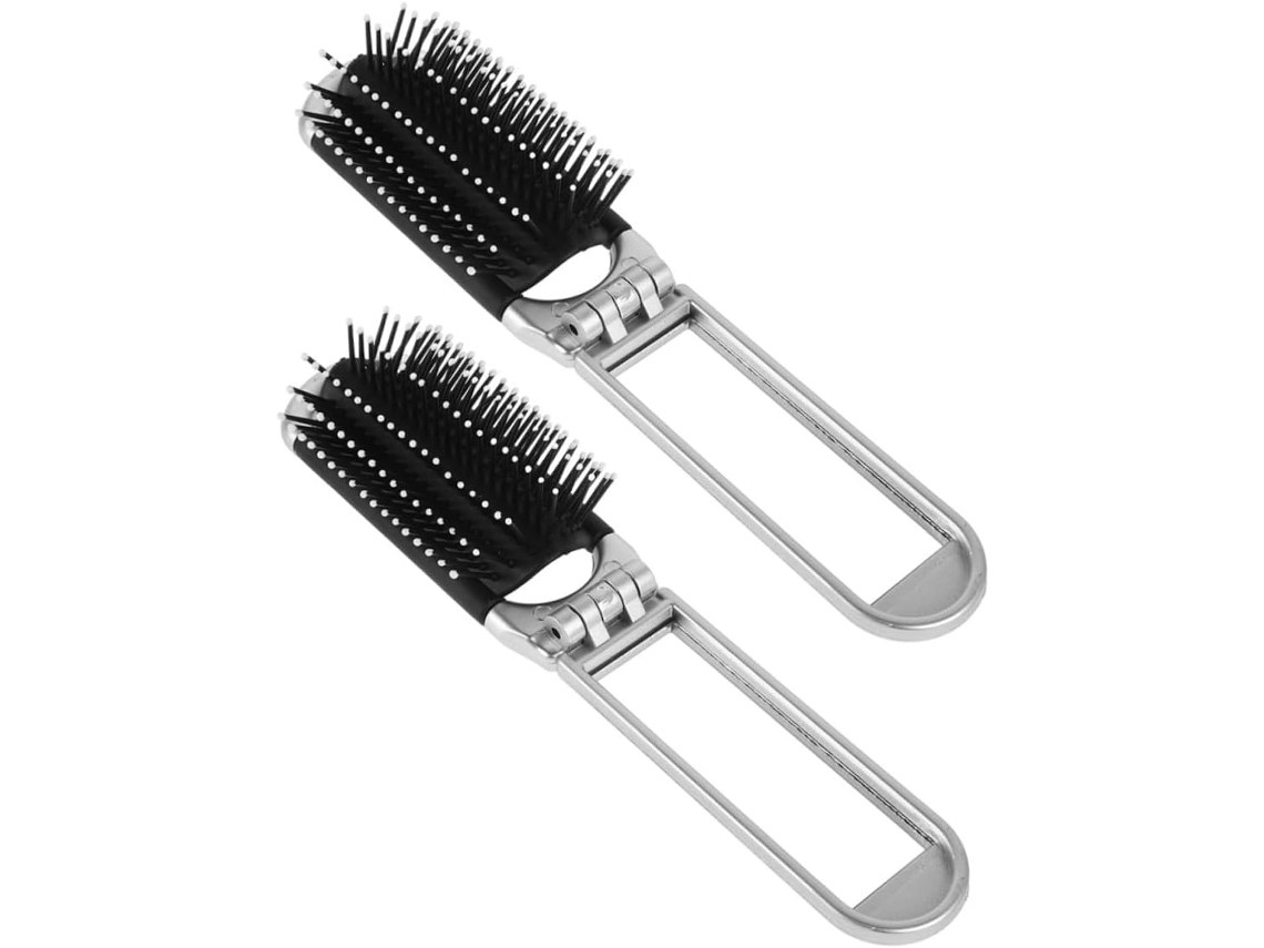 Conjunto De 2 Escovas Cabelo Dobráveis Eringogo Com Espelho, Compactas E Portáteis Para Levar Na Bolsa, Mini Escova