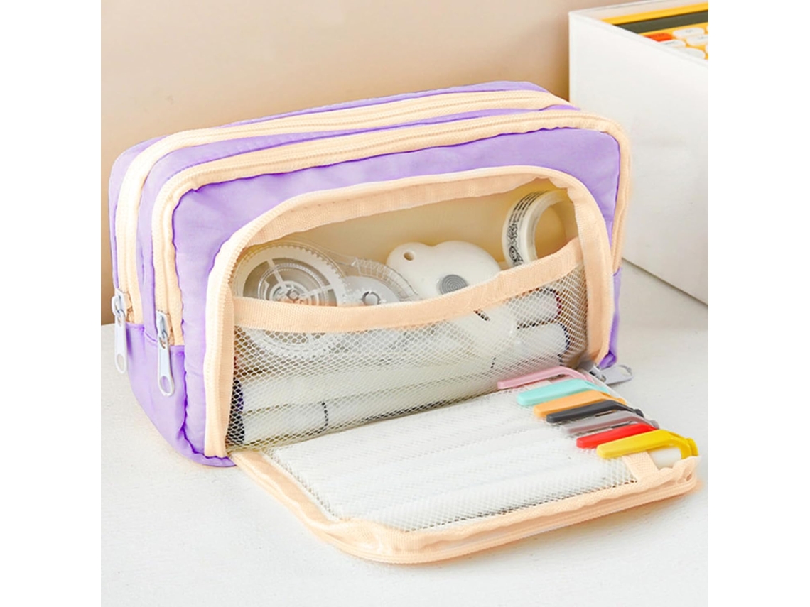 Estojo para Lápis, Organizador de Artigos de Papelaria para Mesa de Escritório, Azul Roxo BRILVIBERA (fmy)
