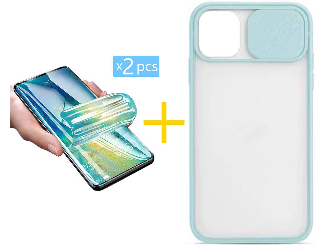 Capa + 2 Películas para iPhone 11 Pro Max SKYHE Verde Água