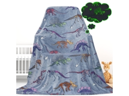 Manta De Flanela Estampada, Cobertor Fino E Quente Para Todas As Estações, Ideal Para Sesta, Escritório E Oferta 130x150cm Dinossauro Hexinyigjly