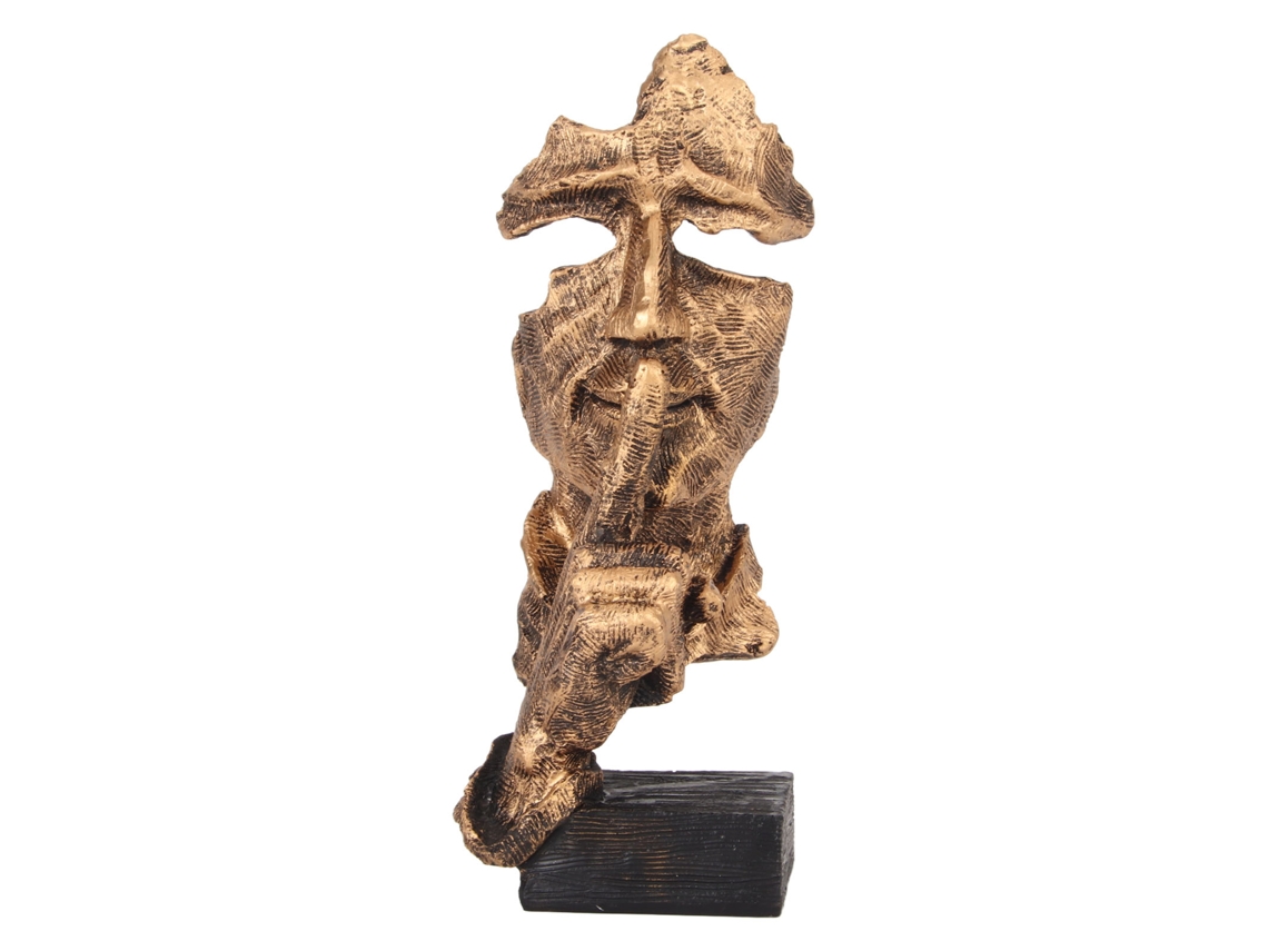 Estatua "silencio Es Oro" Figura Pensador Antiguo Resina Duradera Base Estable para Hogar Oficina Biblioteca