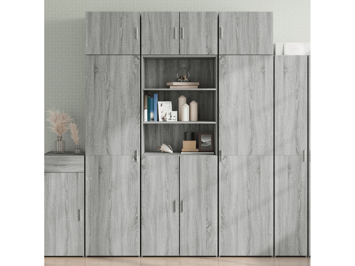 Gabinete de almacenamiento derivado de madera gris Sonoma