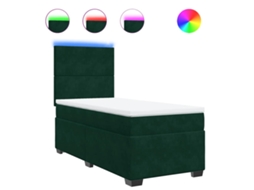Cama com Molas/colchão 90x190 Cm Veludo Verde escuro MAISON EXCLUSIVE