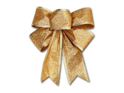 Decoração Natal Laço Estrela Dourada Saltitante