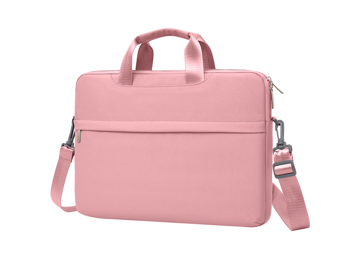 Bolsa Para Computador Portátil 15.6 Polegadas Impermeável Com Interior Macio E Bolso Auxiliar Rosa, Com Acabamento Resistente Elysve