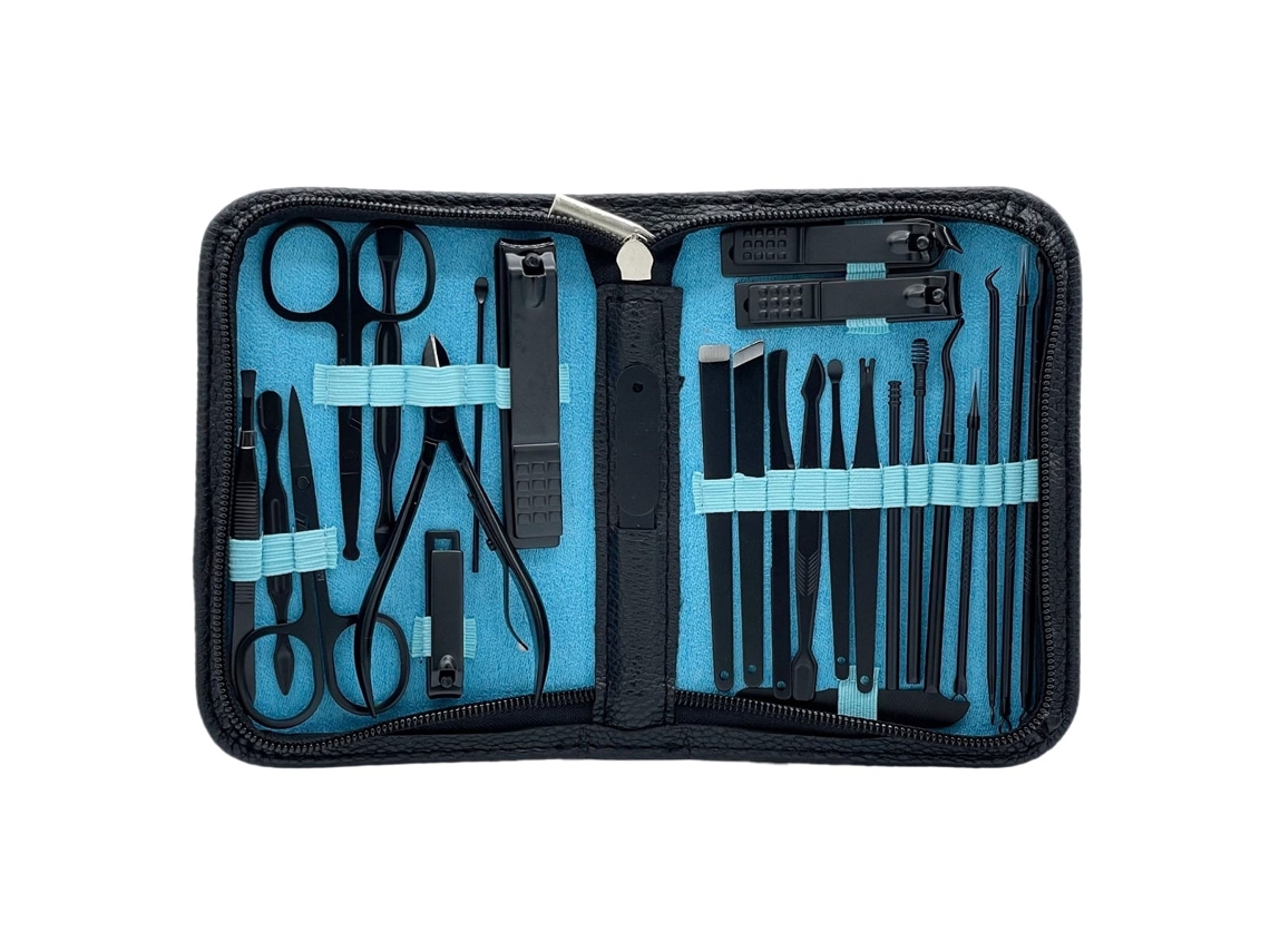 Lurelia Kit De Manicure E Pedicure 26 Peças, Em Aço Inoxidável, Portátil, Cor Azul, Para Cuidados Pessoais