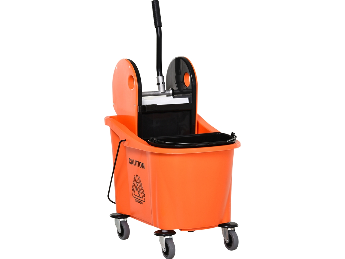 Carrinho Limpeza 36l Rodas Torção Esfregão Laranja 54x41x91,5
