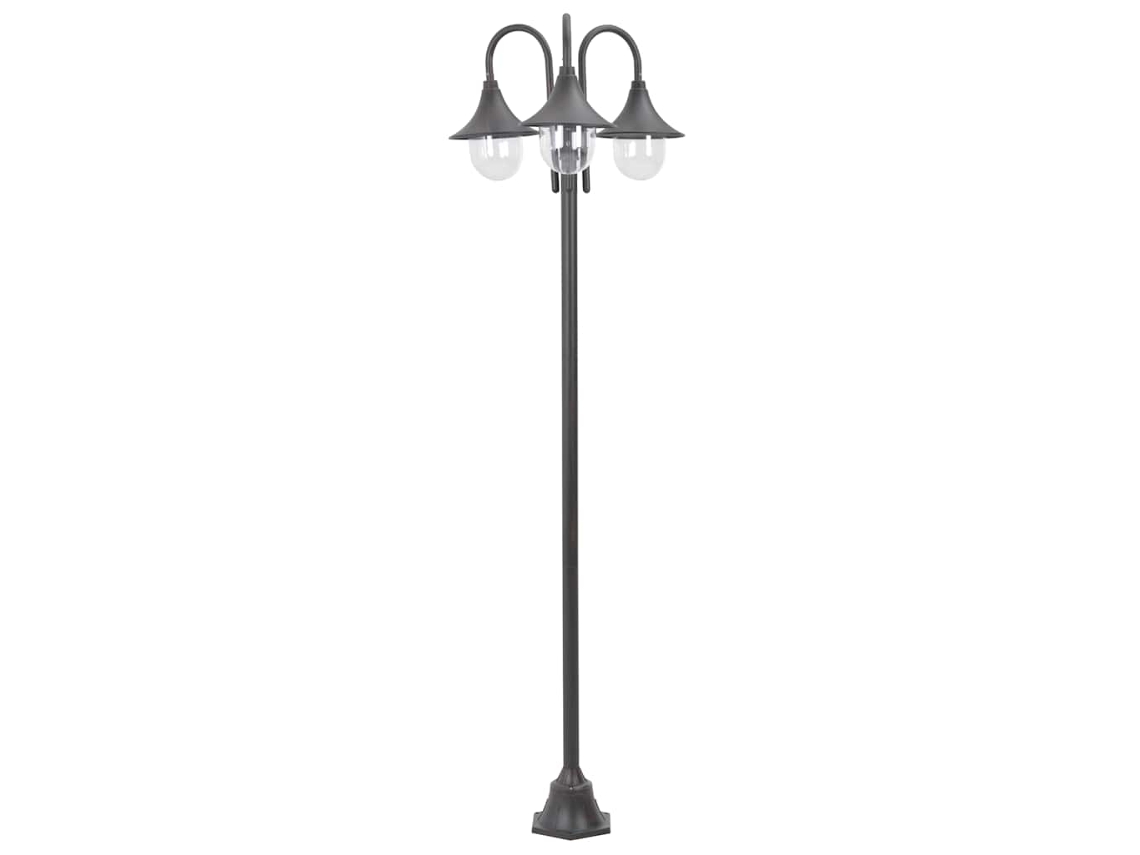 Vidaxl Candeeiro De Pé P/ Jardim C/ 3 Braços E27 220cm Alumínio Bronze
