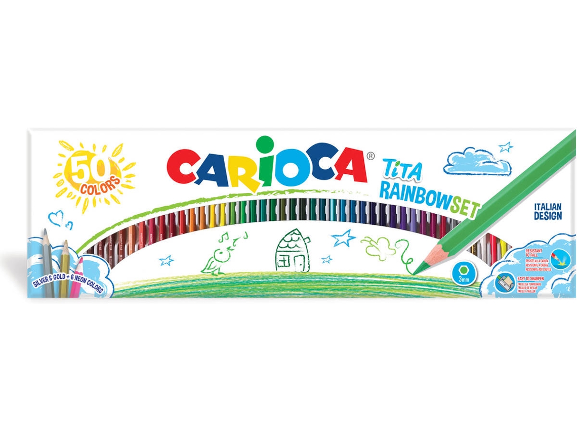 Pack de 50 Lápis de Cor CARIOCA 42990 (Multicor)