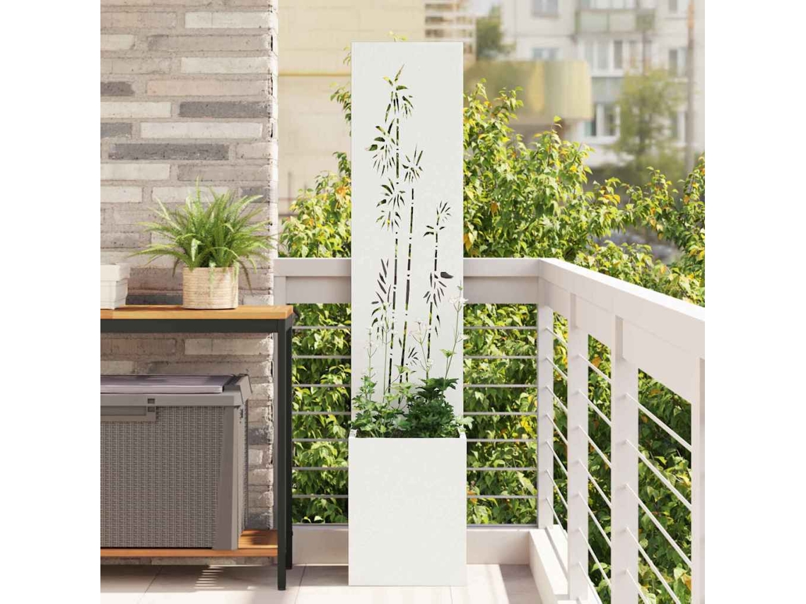 Vidaxl Tela De Privacidade Para Jardim Floral Branco 32 X 32 X 150 Cm