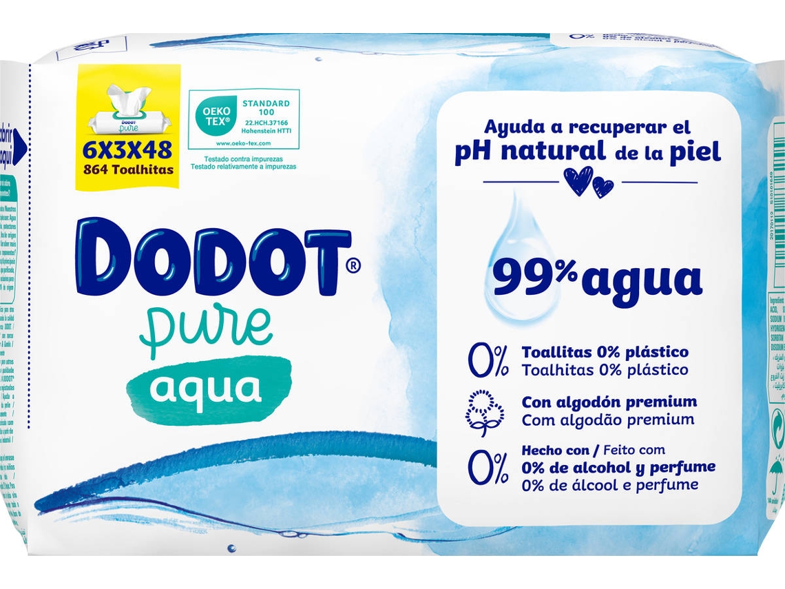 Toalhitas DODOT Aquapure 0 Plástico (864 un)