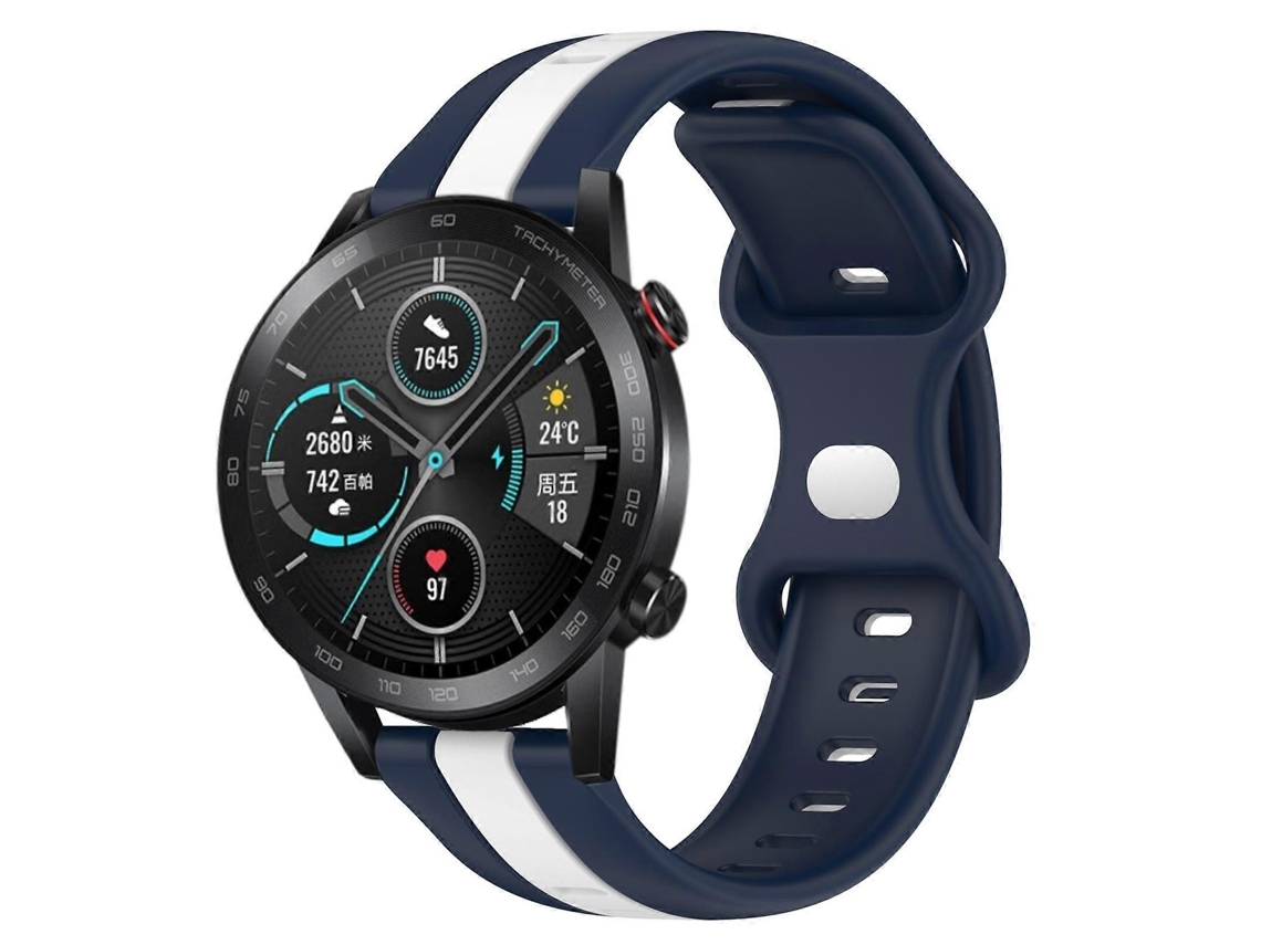 Pulseira De Silicone Bicolor Com Fecho Borboleta Para For Honor Magic Watch 2 (46 Mm X 20 Mm).