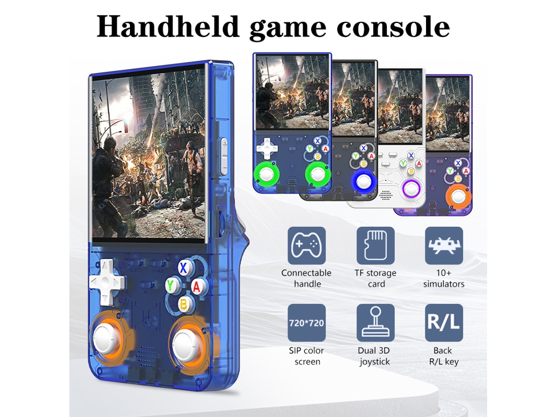 Console De Games Portátil Retrô R36ultra Com 128 Gb, Mais De 30000 Jogos Clássicos Integrados, Tela De 4,0 Polegadas Azul Sfushos