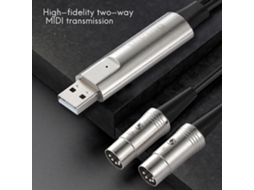 Cabo Usb De Entrada E Saída Midi Hifing, Uma Entrada, Uma Saída, Interface, Cabo De 5 Pinos Aquaforge