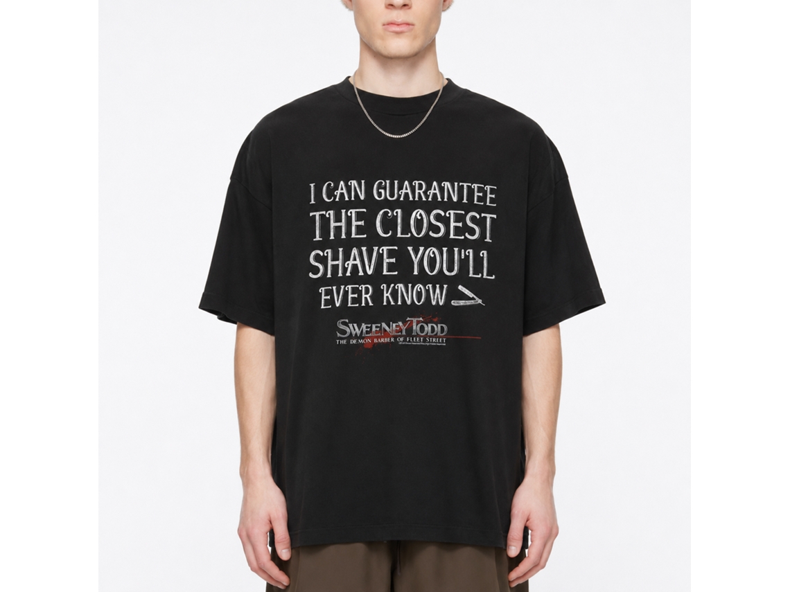 Rockinstone Sweeny Todd Closest Shave Black Adult T-shirt Size:xxxl