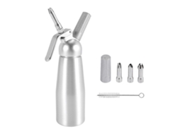 Dispensador Profissional De Chantilly Em Aço Inoxidável Com Capacidade Para 500 Ml, Ideal Para Preparar Chantilly Caseiro.