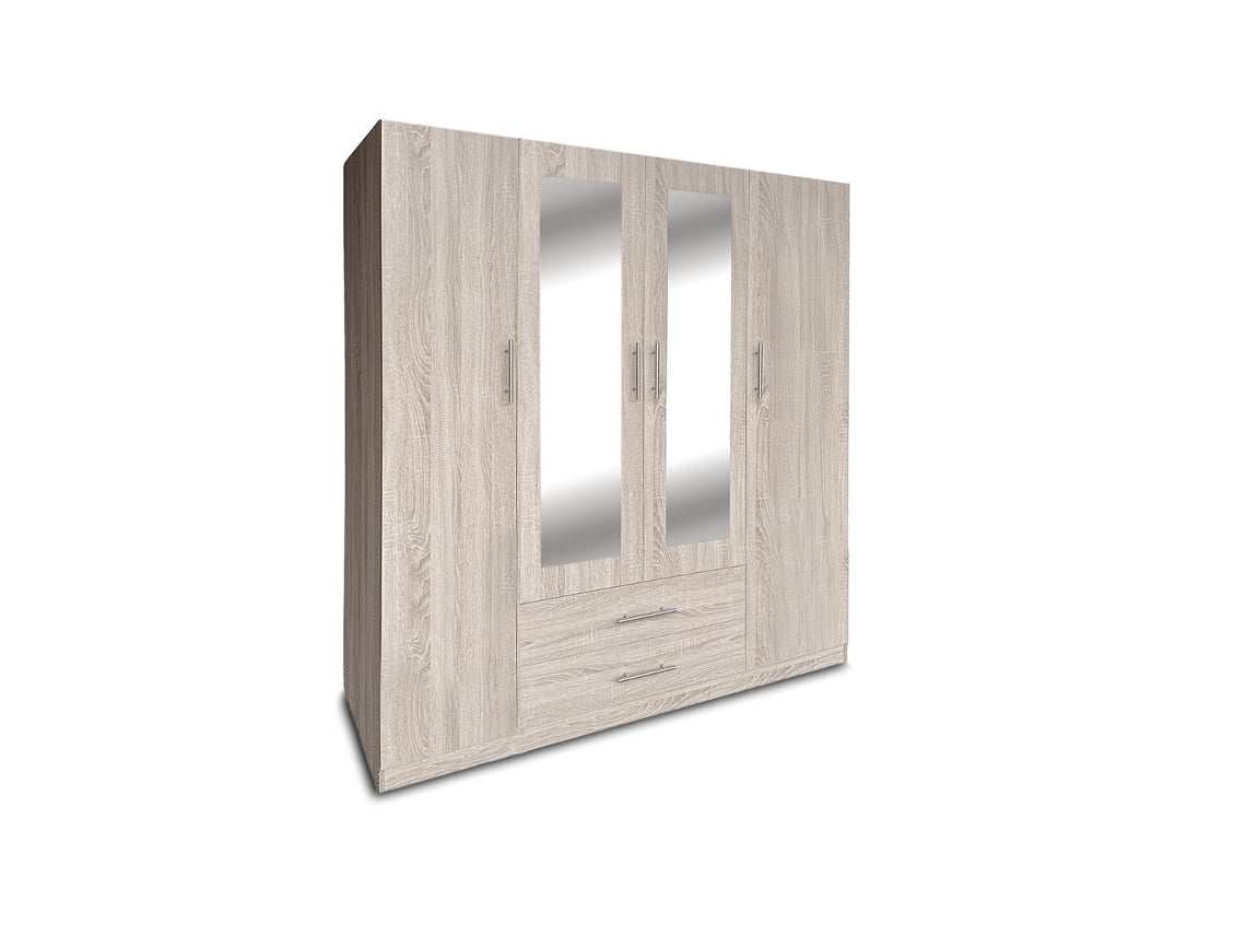 Quarto Roupeiro Com 4 Portas E Espelho, Cambria