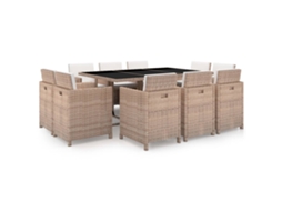 Outdoor Dining Set, Outdoor Dining Sets Vidaxl Bege Rattan / Vime (n/a)