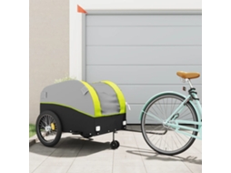 Vidaxl Reboque Para Bicicleta 45 Kg Ferro Preto E Verde